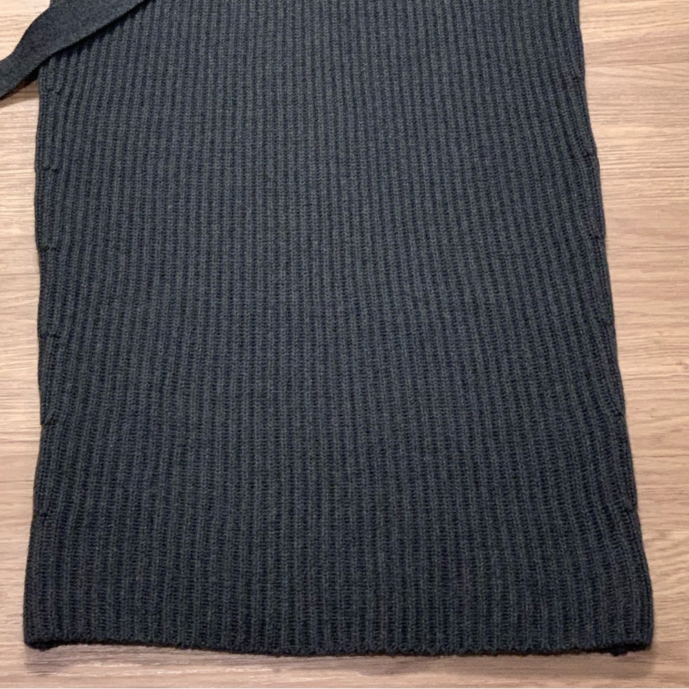 NEW AllSaints East Knit Cotton Ribbed Belted Midi Dress Gray Charcoal Size M - Picture 6 of 14